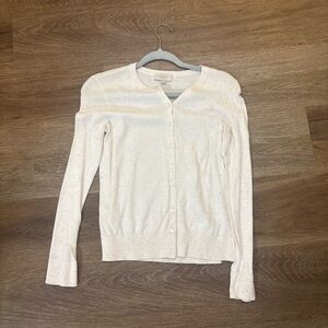 LOFT Cream Button Cardigan XS | Lightweight Knit Sweater
